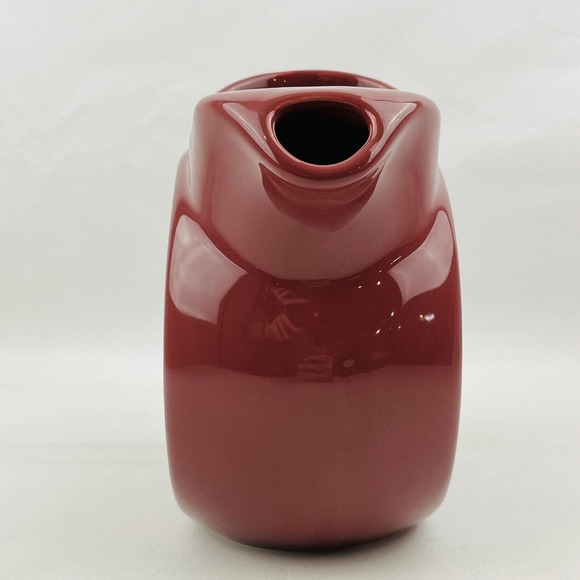 H.F. Coors Maroon Disc Pitcher #192 Coorsware Pottery Ice Lip Mid Century - Picture 2 of 11